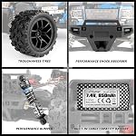 HABOXING RC Trucks Rampage, 4WD Off Road Trucks RC Cars 36km/h High Speed 1/18 Scale RTR All Terrain Waterproof Vehicle Monster Truck with Two Rechargeable Battery, RC Toys Gifts for Kids and Adults