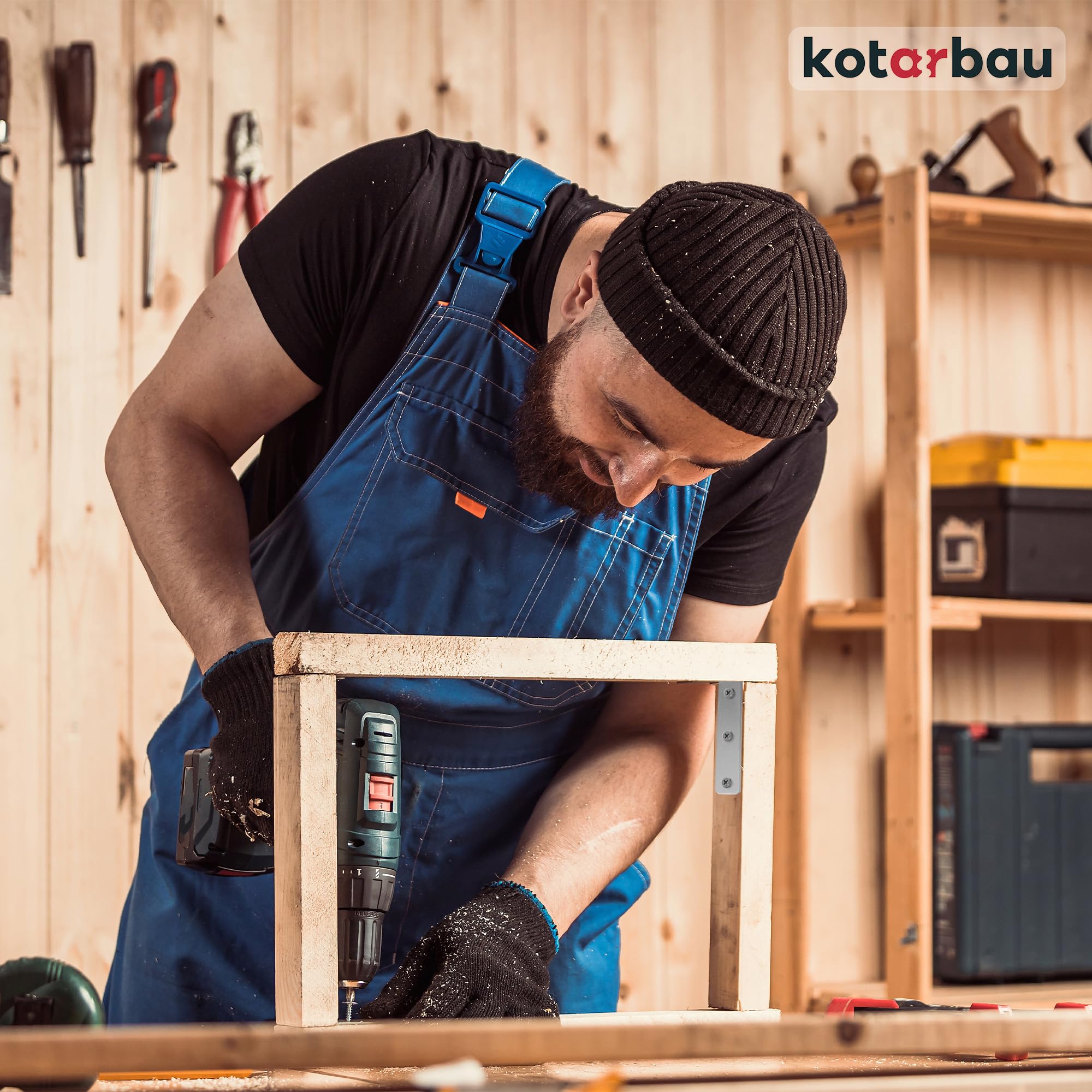 KOTARBAU Juego de 100 ángulos de 10 x 10 x 2 cm, ángulo de carga pesada de acero galvanizado, ángulo de esquina con rebordear de acero, ángulo de metal, ángulo de 90 grados, ángulo de acero, ángulo de