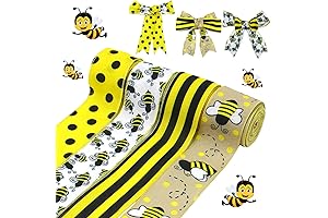 KIMOBER 4 Rolls Bumble Bee Ribbon - Premium Bumble Bee Themed Decoration...