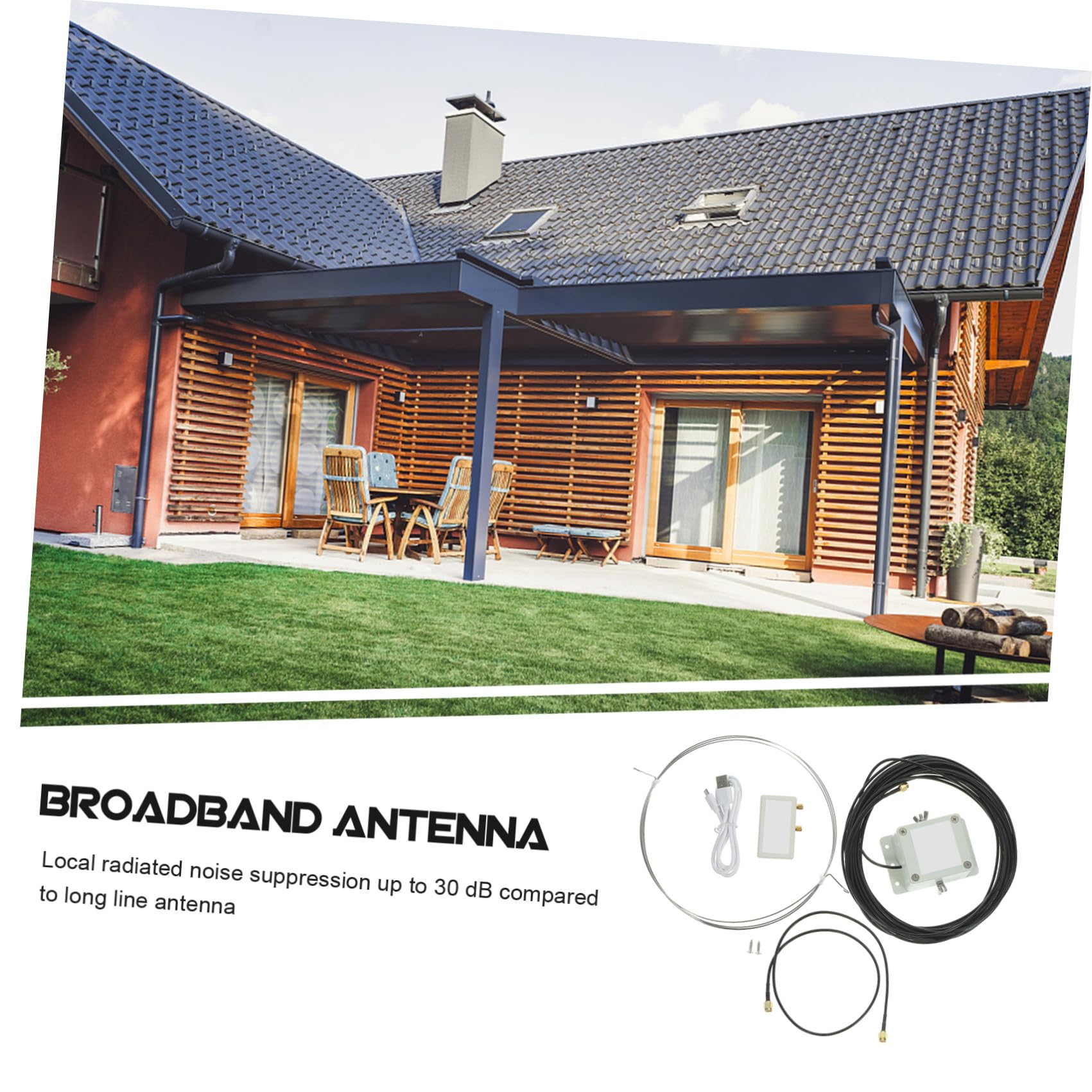 Gadpiparty Antenne Annulaire Active à Ondes Moyennes Alimentation USB, Installation Facile sur Balcon Ou Toit, Anneau en Acier Inoxydable, Suppression De Bruit pour Radio Et Réception Thermique