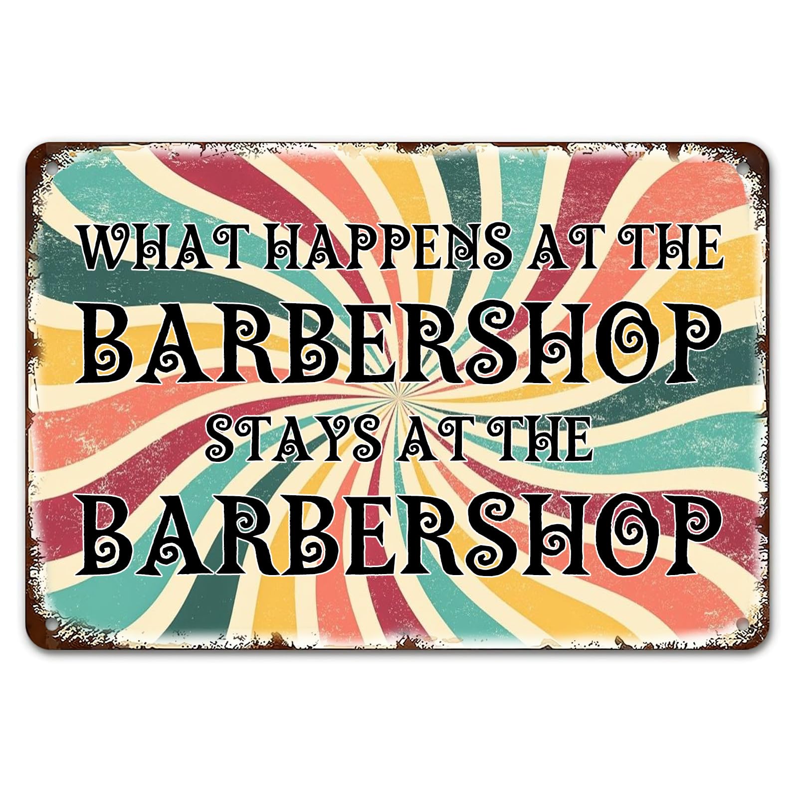 Barbershop Exclusive Custom Vintage Metal Sign Industry Interesting Rule Retro Wall Decor Plaque for Home Cafe Pub 12x8 Inch