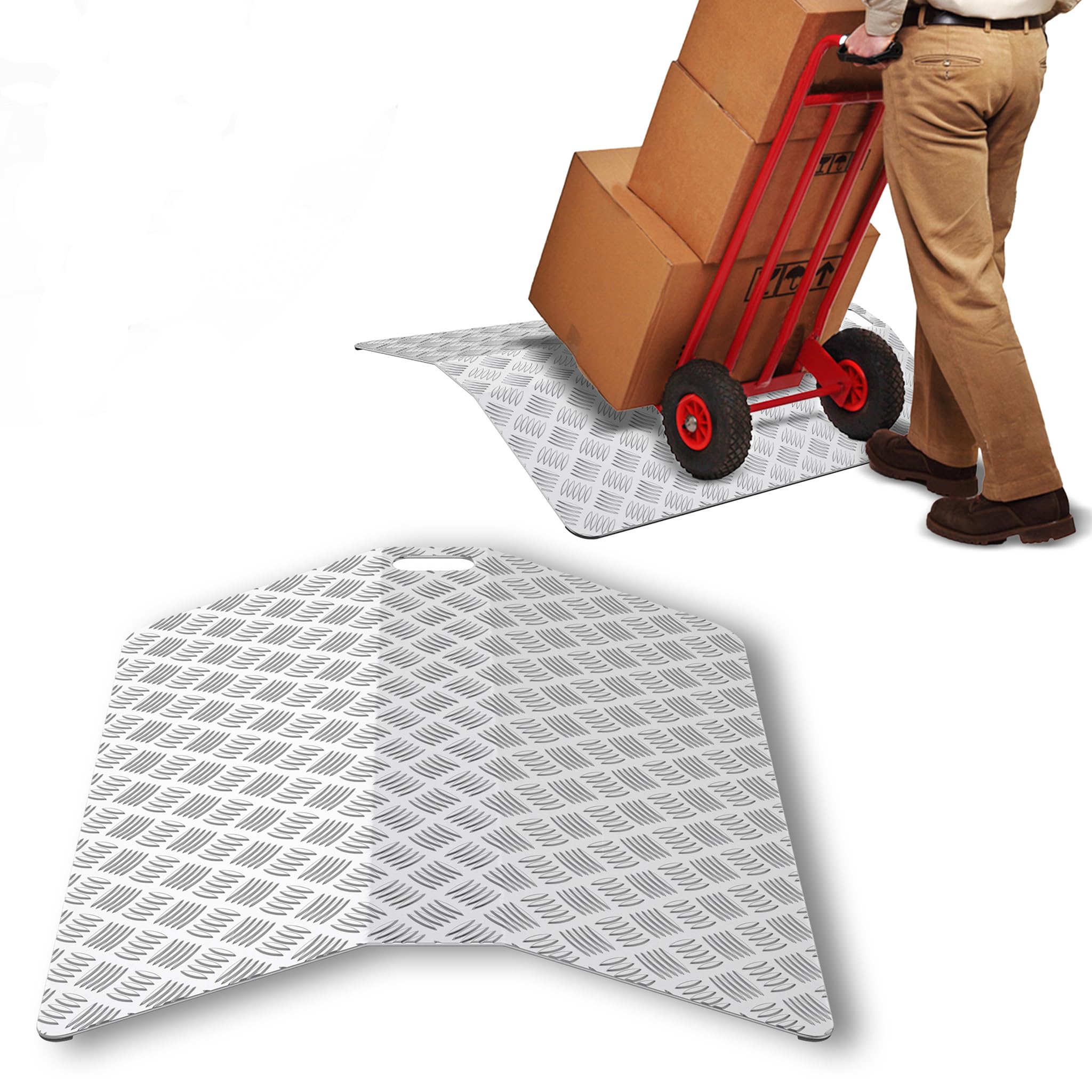 Rampa de umbral de aluminio para silla de ruedas, antideslizante, soporta hasta 270 kg, 60 cm de longitud