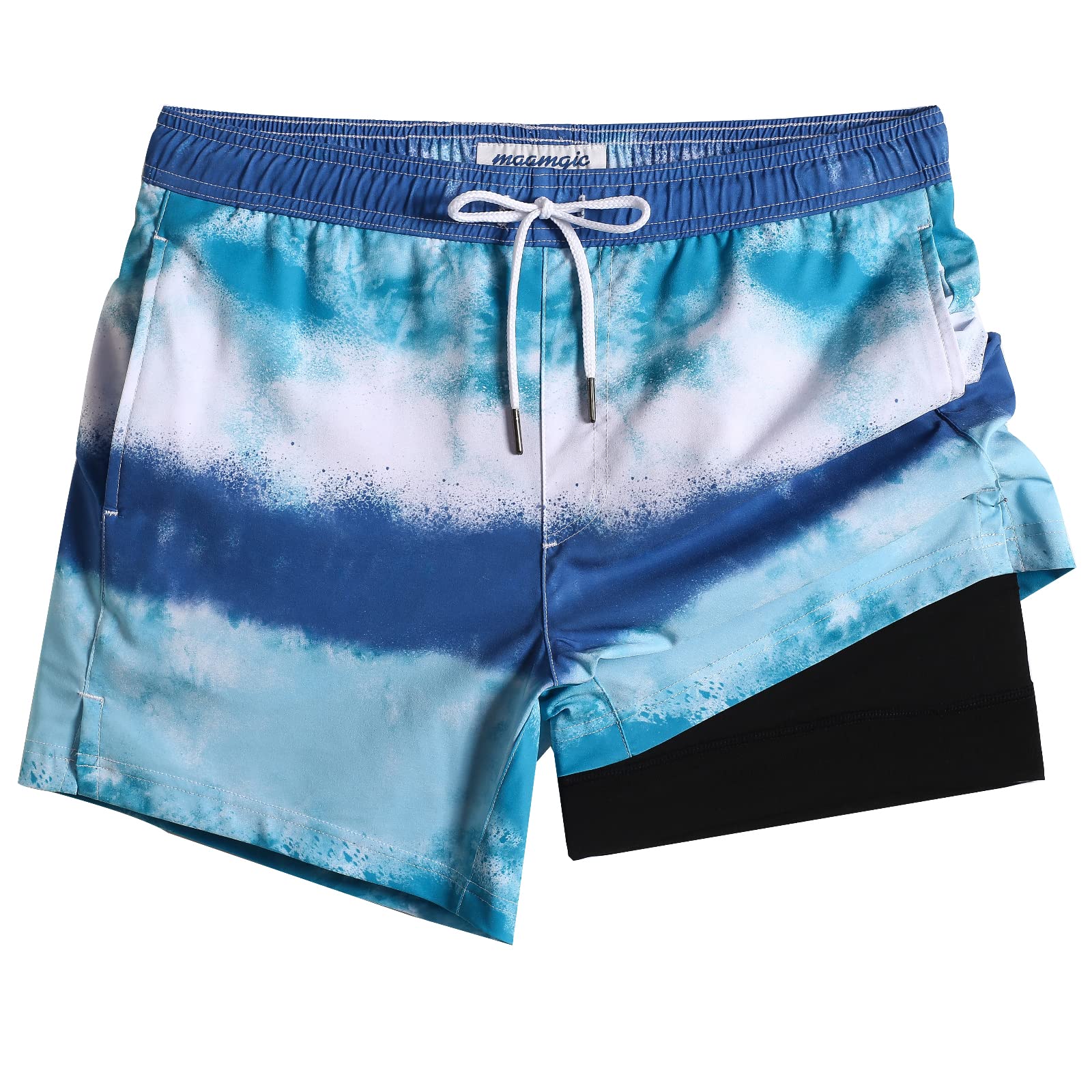 maamgic Mens 5 Inch Stretch Swimming Shorts Compression Liner Swim Trunks Swimwear Bathing Suits Beach Wear Swim Suits
