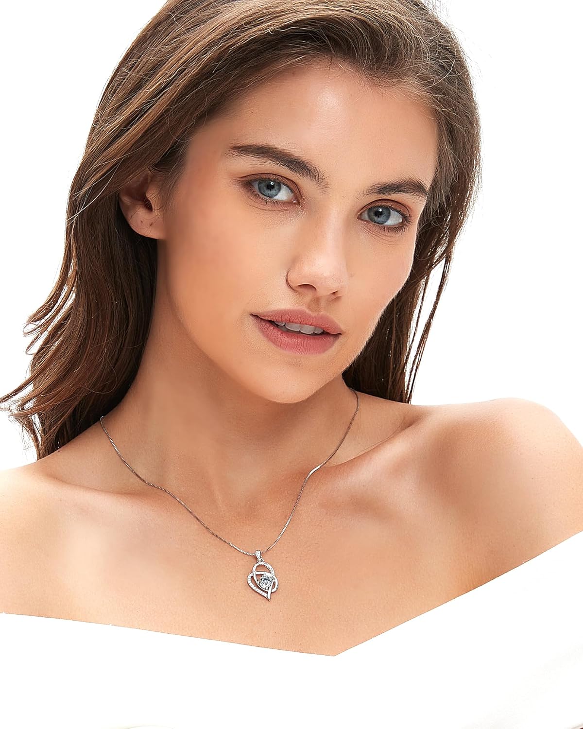 Gift for Wife from Husband, 1 Carat Heart Moissanite Necklace, 925 Sterling Silver Pendant with 2 Chains, Romantic Anniversary, Birthday, Valentine’s Day, or Wedding Gift in Elegant Box for Her - Image 7