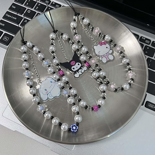 Miniatura 3 de Dije con cuentas para teléfono, correa de muñeca hecha a mano con piedras preciosas para mujeres y niñas