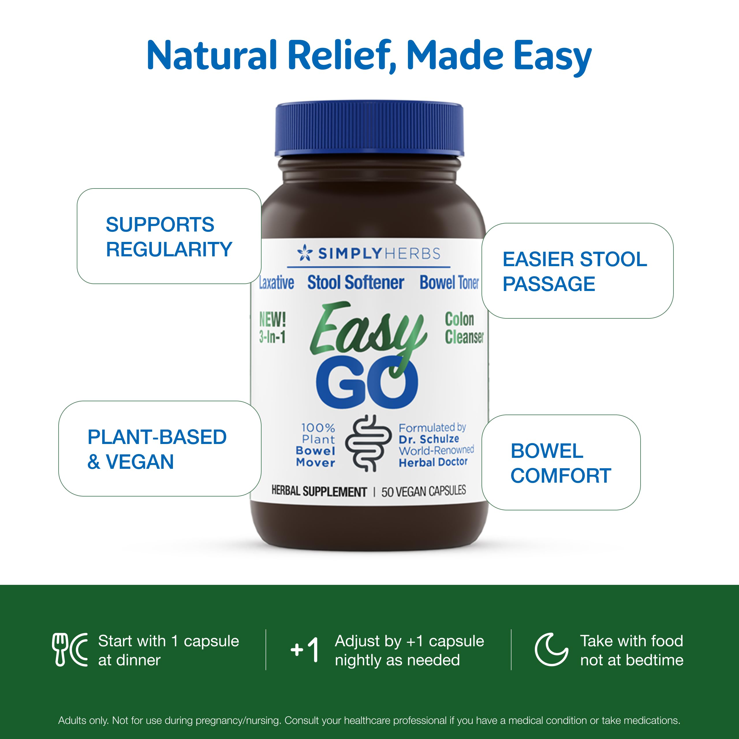 Dr. Schulze's Easy Go Bowel Mover Colon Cleanse Supplement, 100 Count, 2 Pk — Amazon image 5