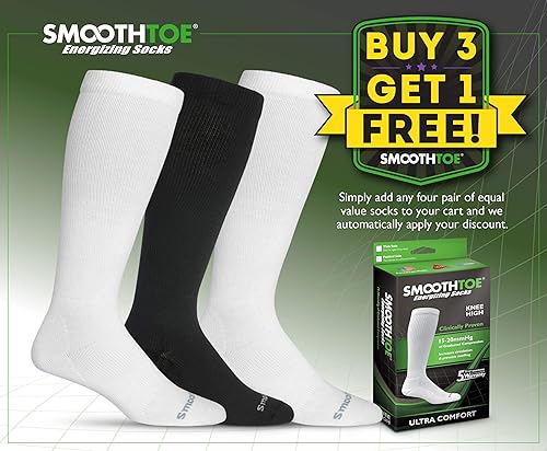 Miniatura 2 de Calcetines de compresión graduados de 15-20 mmHg Lo mejor para médicos, trabajadores, viajes, enfermeras, correr, hasta la rodilla (1 par)