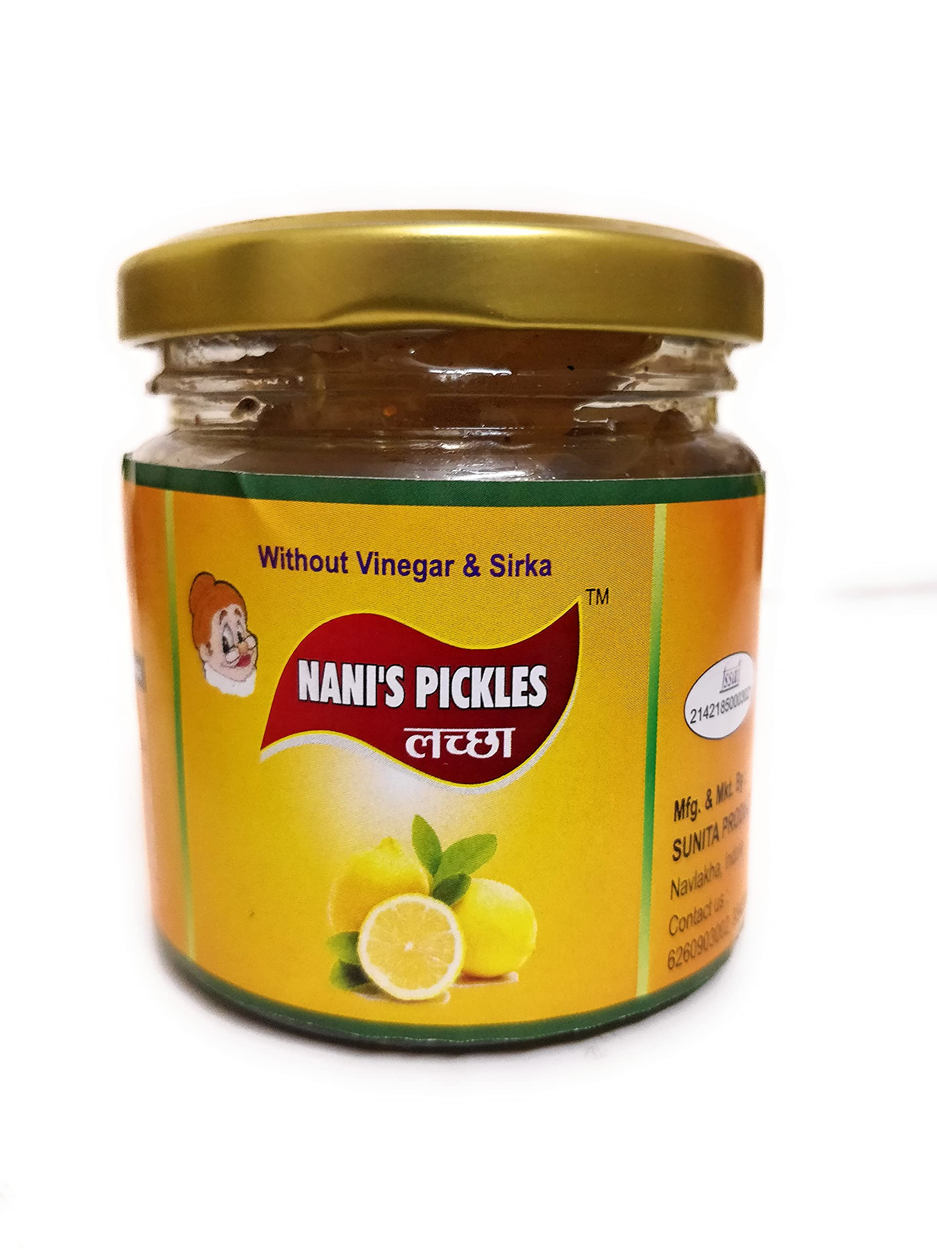 NANI'S PICKLES Homemade Lemon Peel Neebu Lachha Pickle 250Gm | Traditional Taste Zero Preservatives | Packed In Reusable Jars | Neebu Lachha Oil Free Homemade Khatta Meetha No Artificial Flavours 250G