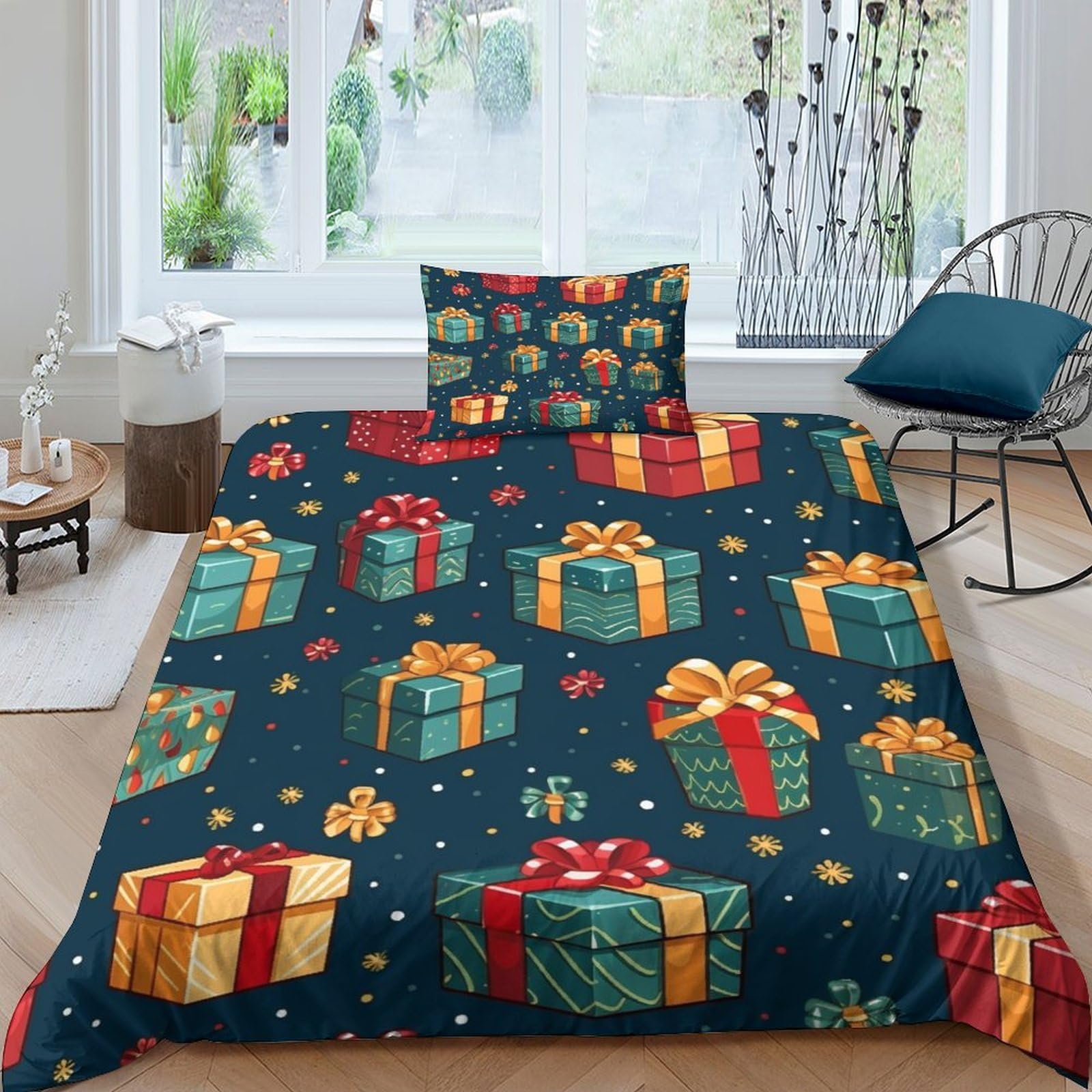 Parure de lit E 3D avec fermeture éclair pour chambre d'amis et ado