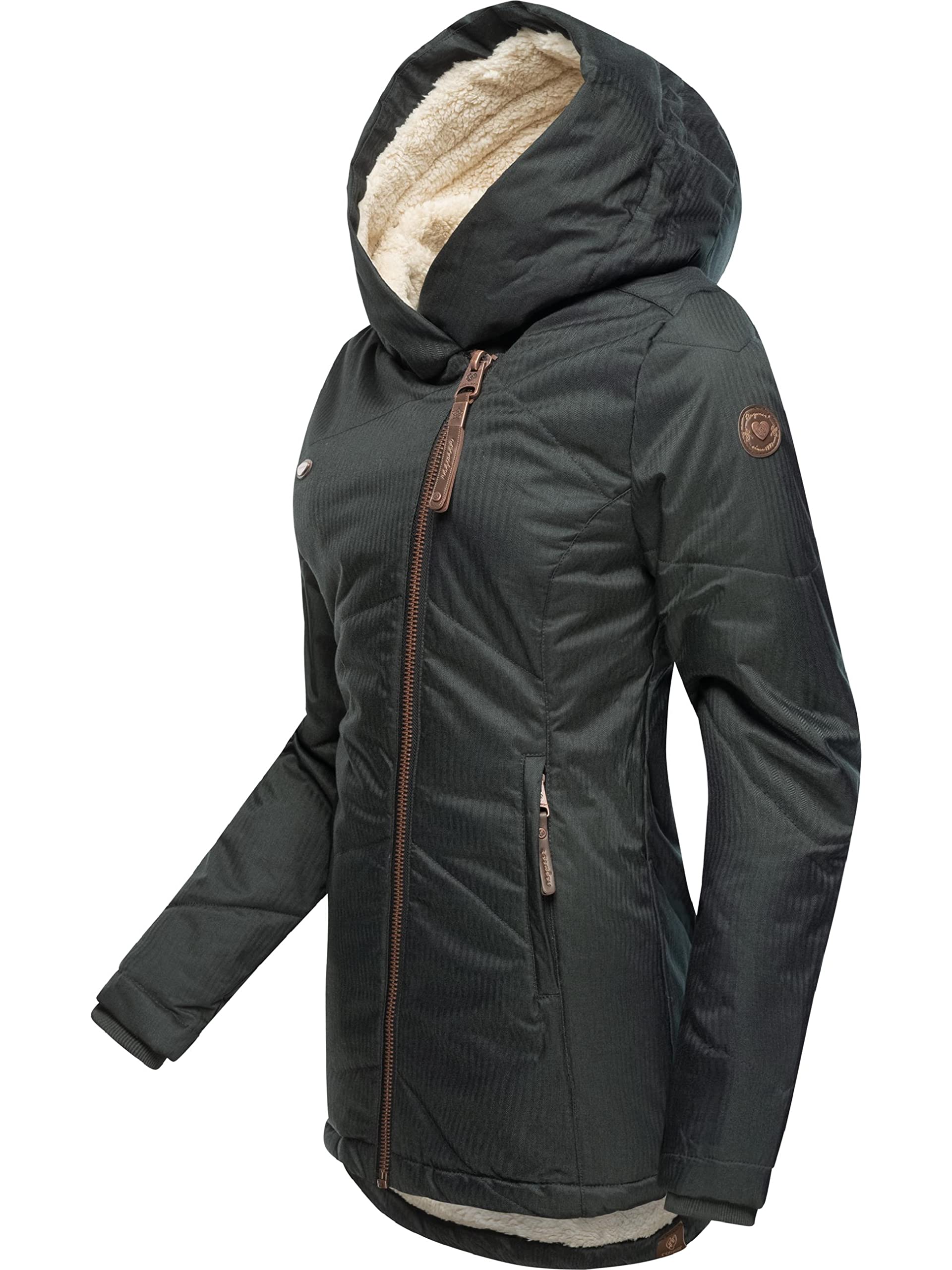 Ragwear Damen wasserdichte Winterjacke Gordon mit Kapuze, vegan