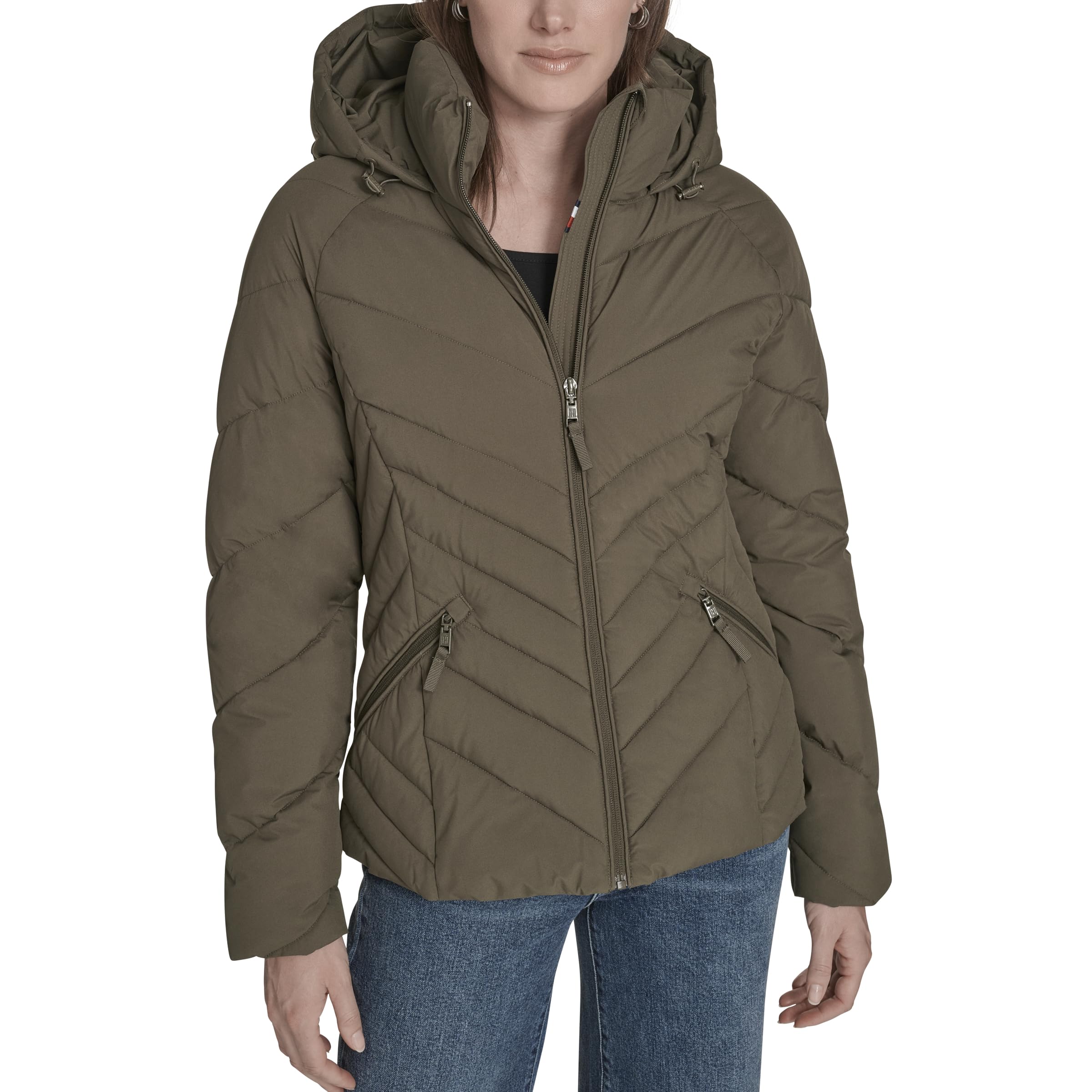 Tommy Hilfiger Women's Every Day Lightweight Packable Coat, Juniper, L