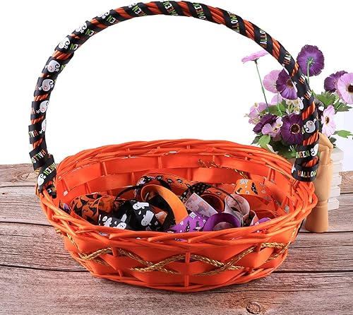 Miniatura 7 de Cinta de grogrén de Halloween de 30 yardas, cinta de tela con alambre, murciélagos y arañas, impresa, cintas de grogrén de 1 pulgada, manualidades,