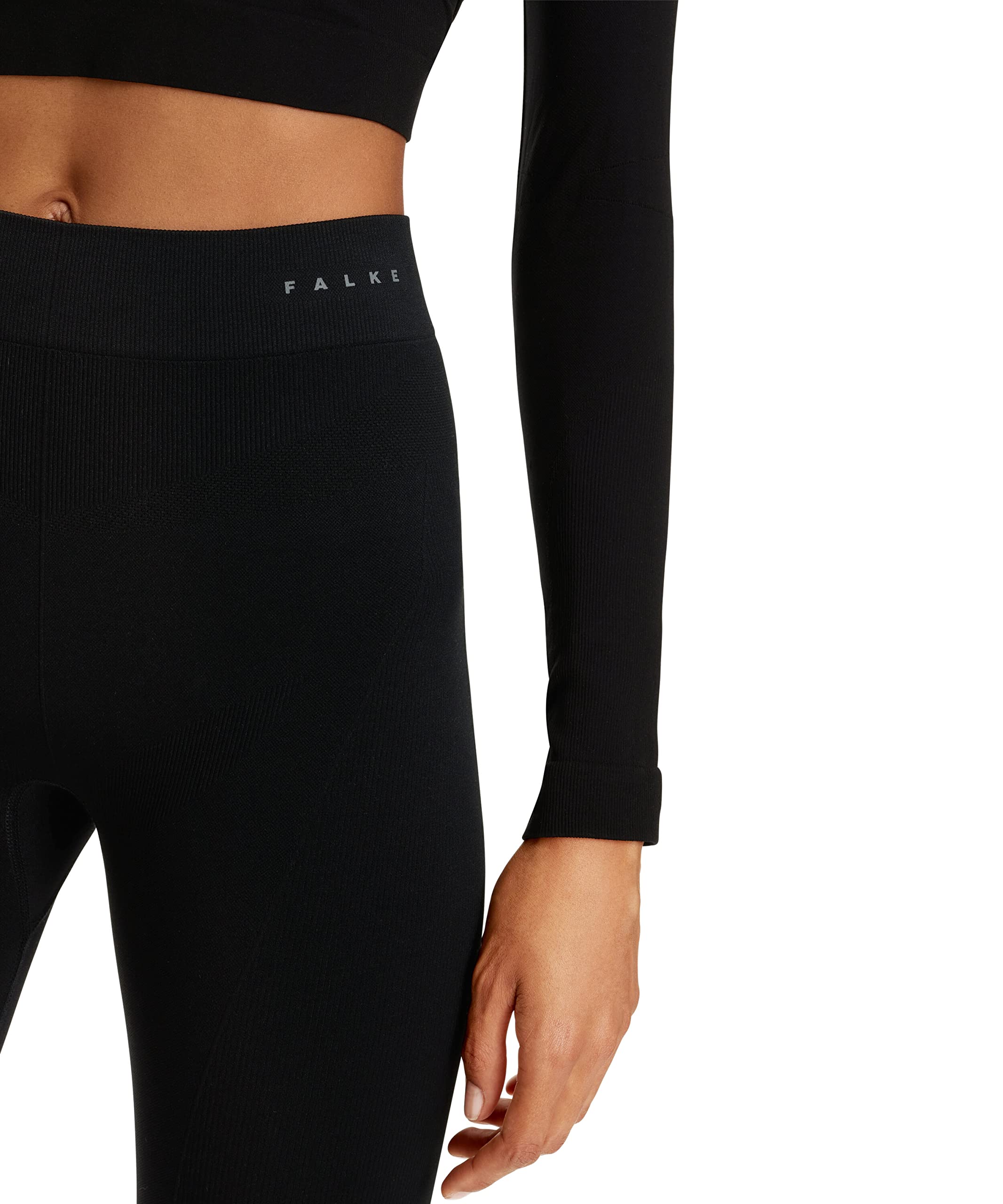 FALKE Damen Baselayer-Hose Maximum Warm Long W Ti Funktionsmaterial schnelltrocknend 1 Stück, Schwarz Black 3000, M