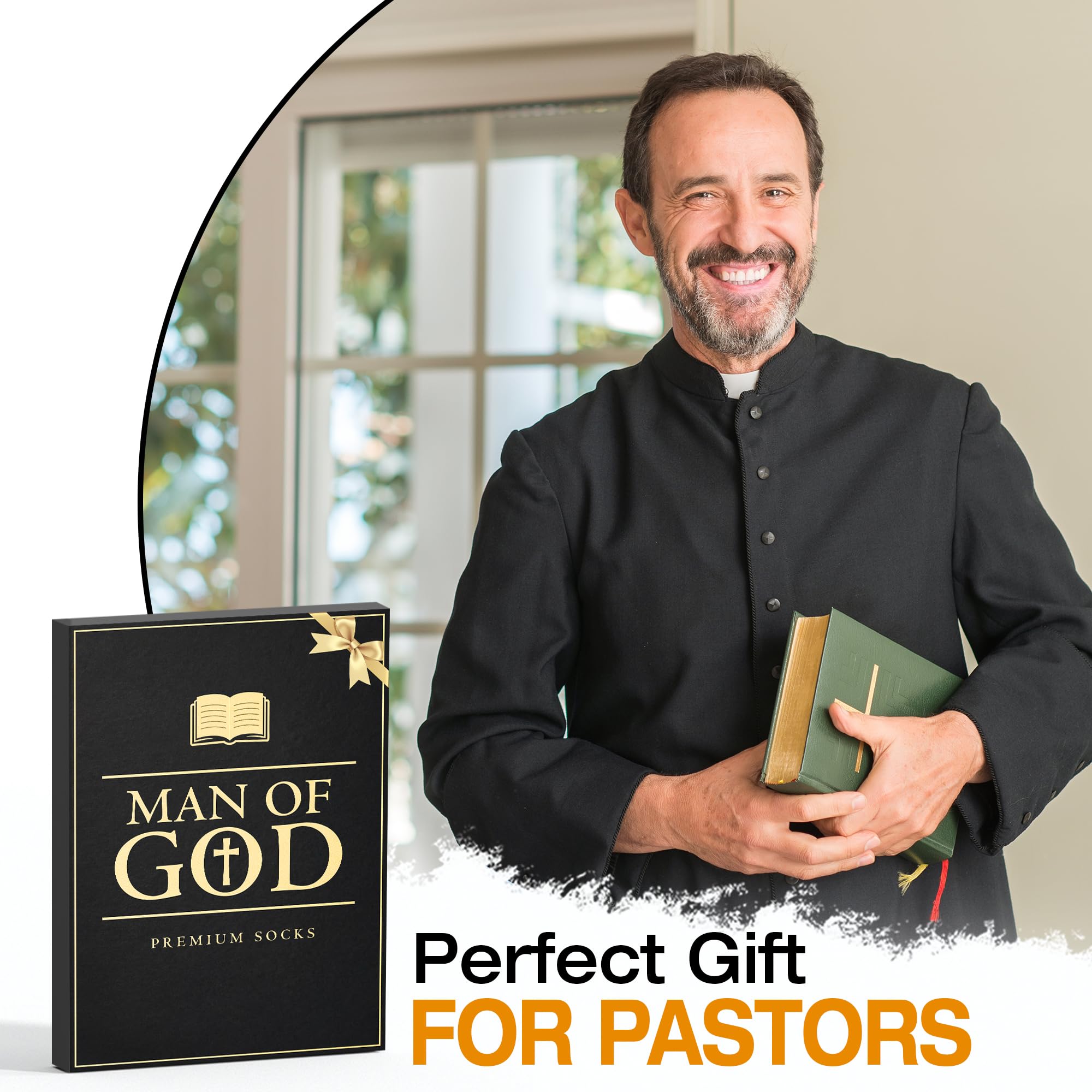 Pastor Appreciation Gifts - Christian Fathers Day Gift for Men, Inspirational Religious Socks for Pastors