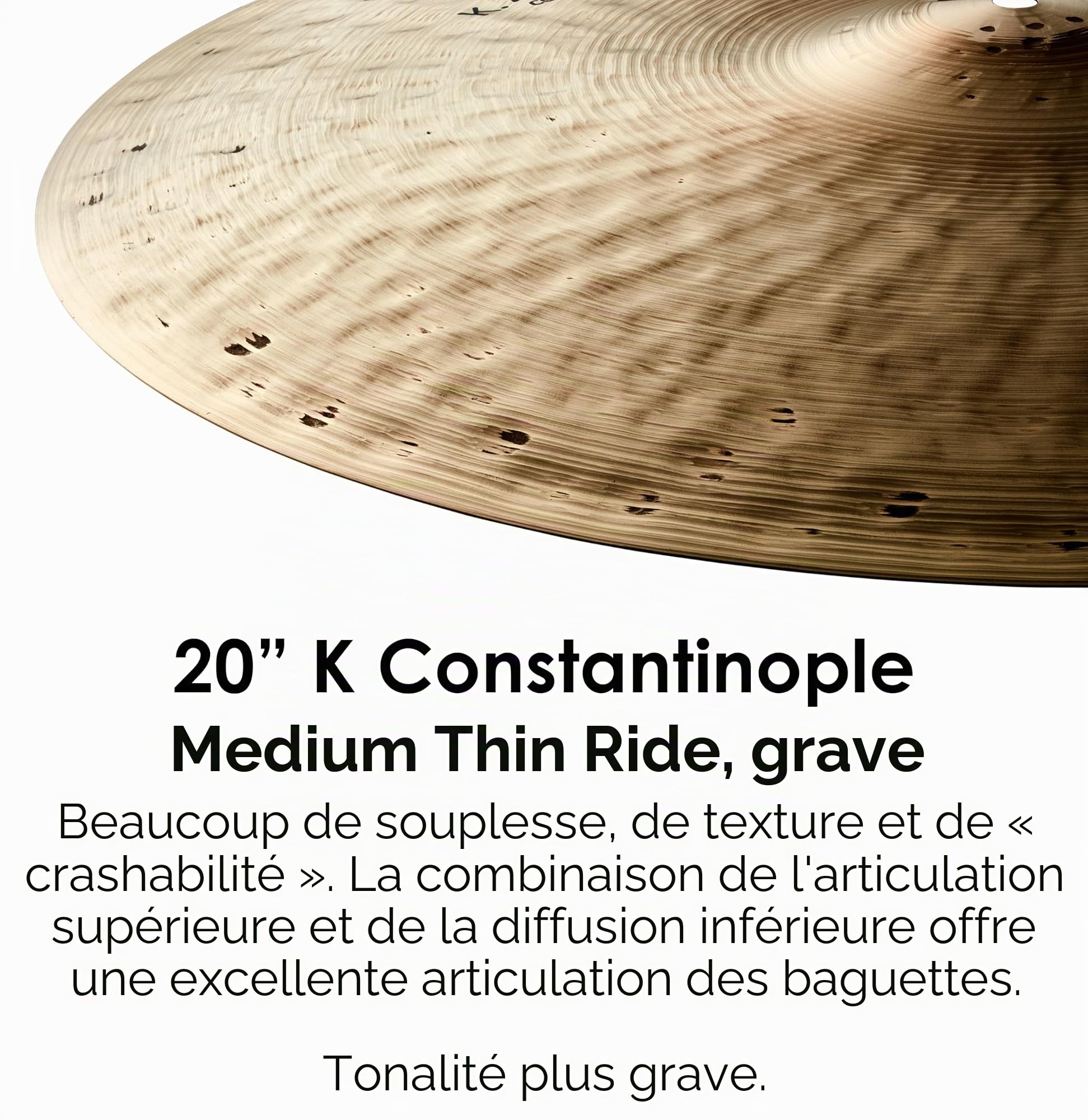 Zildjian K Constantinople Series - 22" Medium Thin Low Ride Cymbal