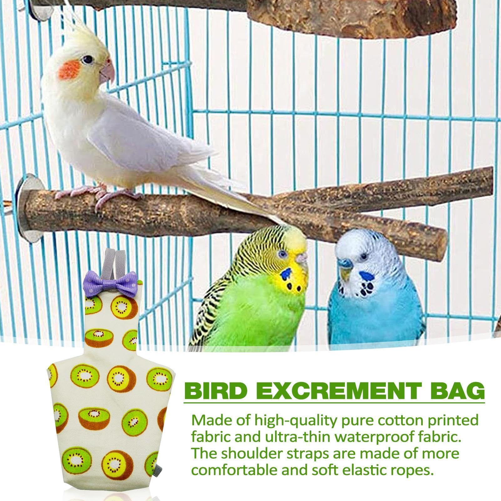 Pañal de loro, traje de vuelo, almohadilla para orina de pájaro, pañal de cacatúa, pañal ajustable para pájaros, pañal protector impermeable, pañales para pájaros, traje de vuelo para periquitos y