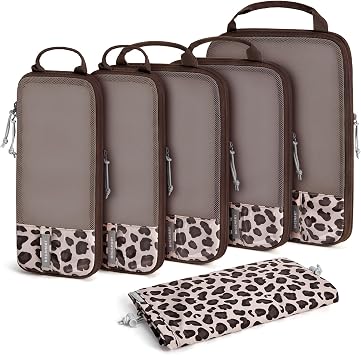 BAGSMART 6pcs Compression Travel Packing Cubes for Suitcases Backpack