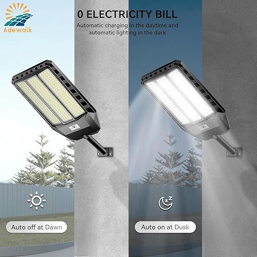 Miniatura 5 de Luces solares de calle de 8000 W para exteriores, impermeables, 7000 K, del atardecer al amanecer, luces solares para exteriores con sensor de