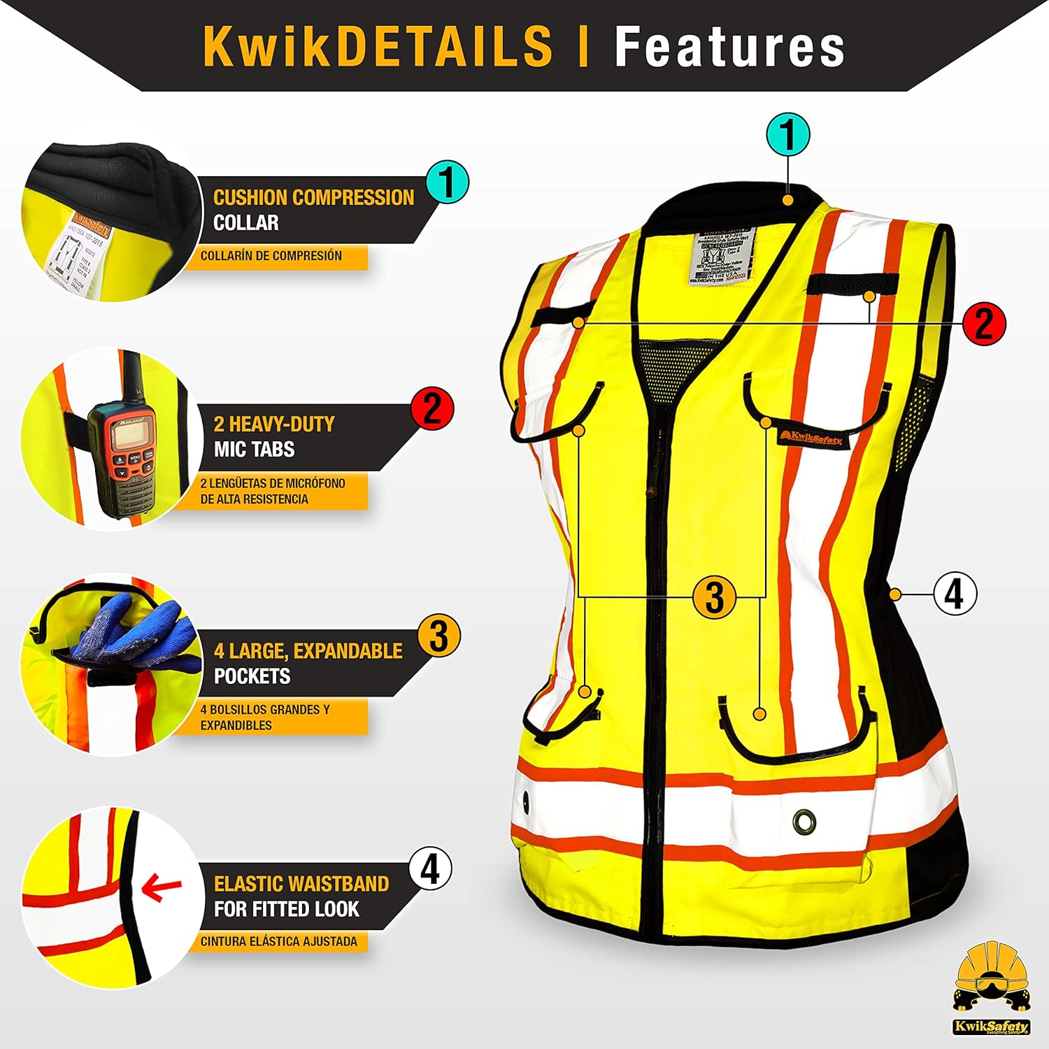 KwikSafety - Charlotte, NC - GODMOTHER (LOOSE FIT) Class 2 & Class 3 Safety Vest for Women [TABLET POCKET] ANSI OSHA