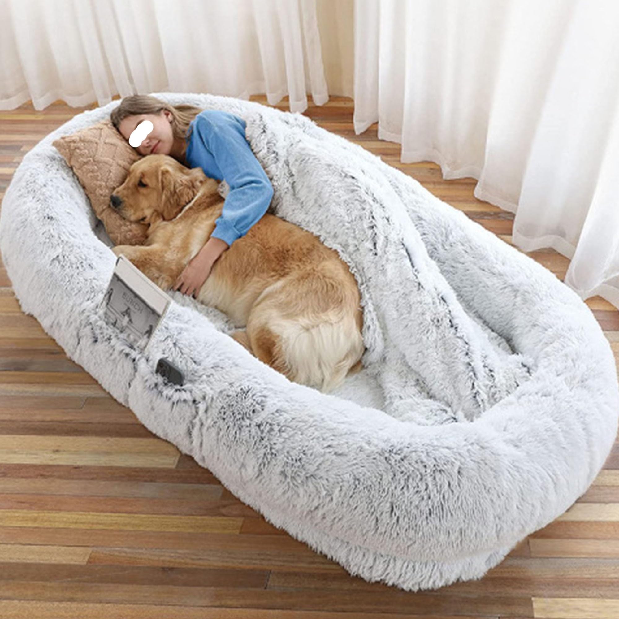 Amazon.co.jp: 人間の犬用ベッド、人間用の犬用ベッド、あなたとペット