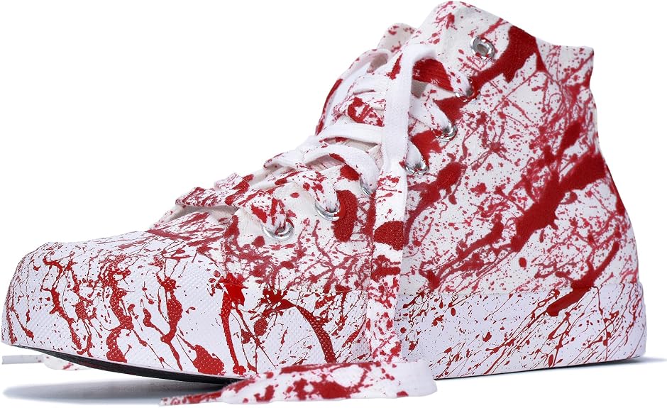 Unisex Halloween Bloody Splatter High Top Lace Up Walking Sneakers