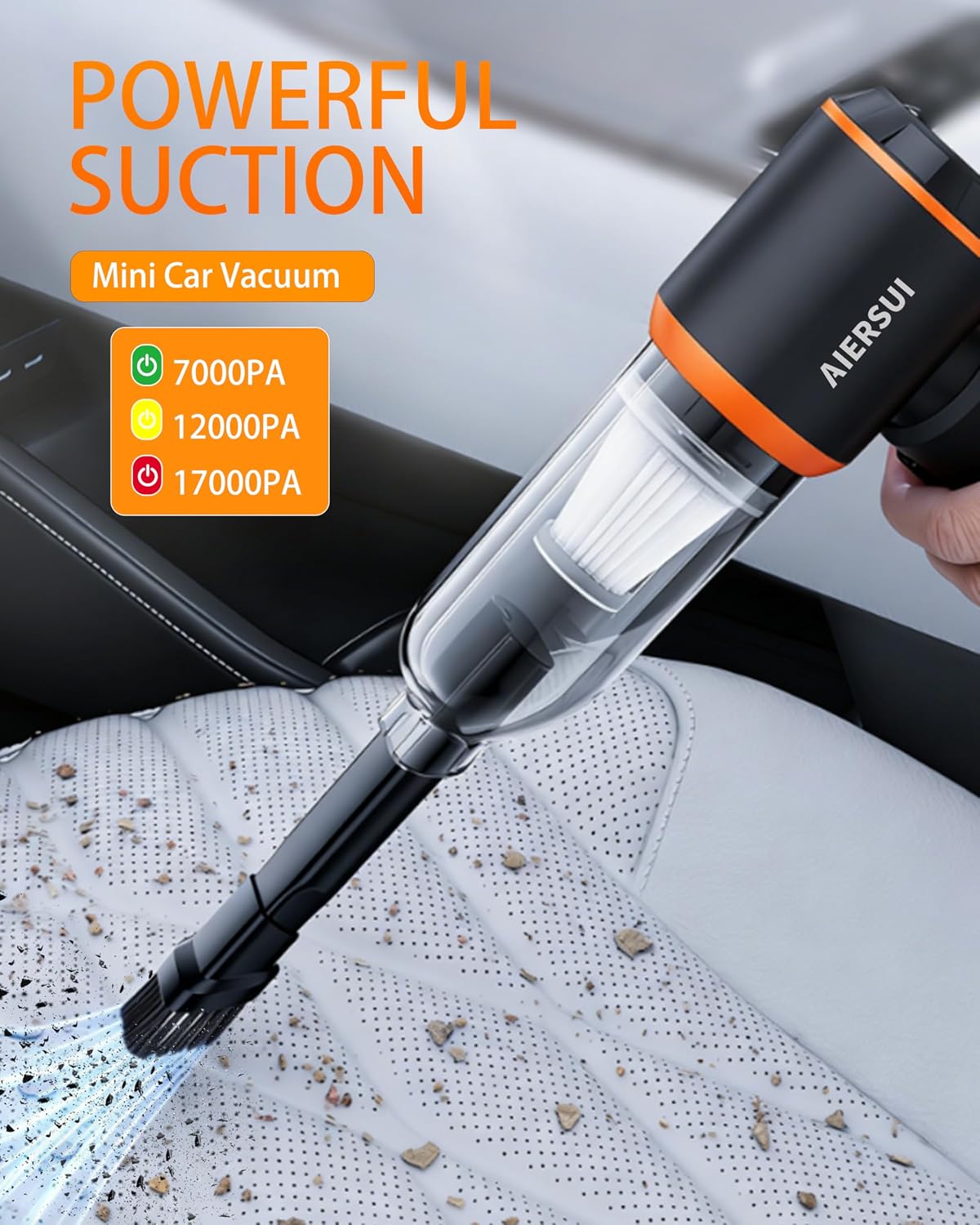 Handheld Cordless Vacuum Cleaner, 4-in-1 Portable mini car Vacuum Cleaner, car Vacuum Cleaner and Hair Dryer, car Type-C Charging, Office Desk, Keyboard, pet Hair (Upgraded Version) 8 81WAjGePLsL. AC SL1500