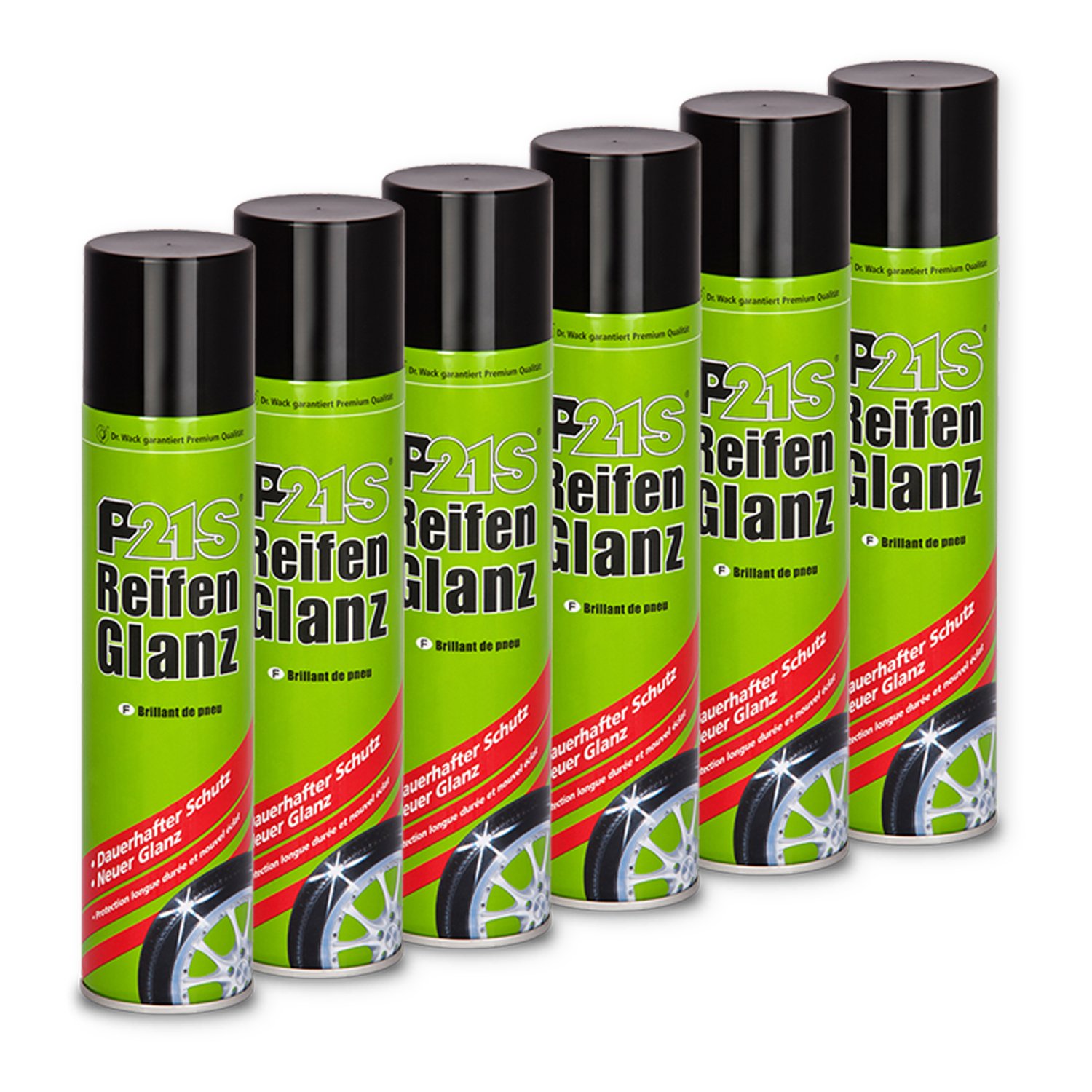 6X P21S Reifenglanzspray Wet Look Reifen Glanz Spray Dr.Wack Reifenpflege 400Ml