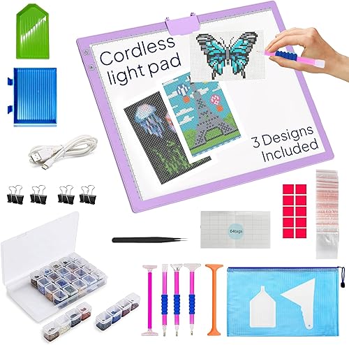 iVyne Almohadilla de luz recargable A3 para pintura de diamantes, tablero de luz LED para desmalezar y rastrear - Almohadilla de luz de arte de