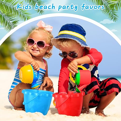 Miniatura 6 de Yinder 20 paquetes de cubos de arena a granel para niños, cubos de plástico de 6.5 pulgadas, juguetes de playa para recuerdos de fiesta de piscina