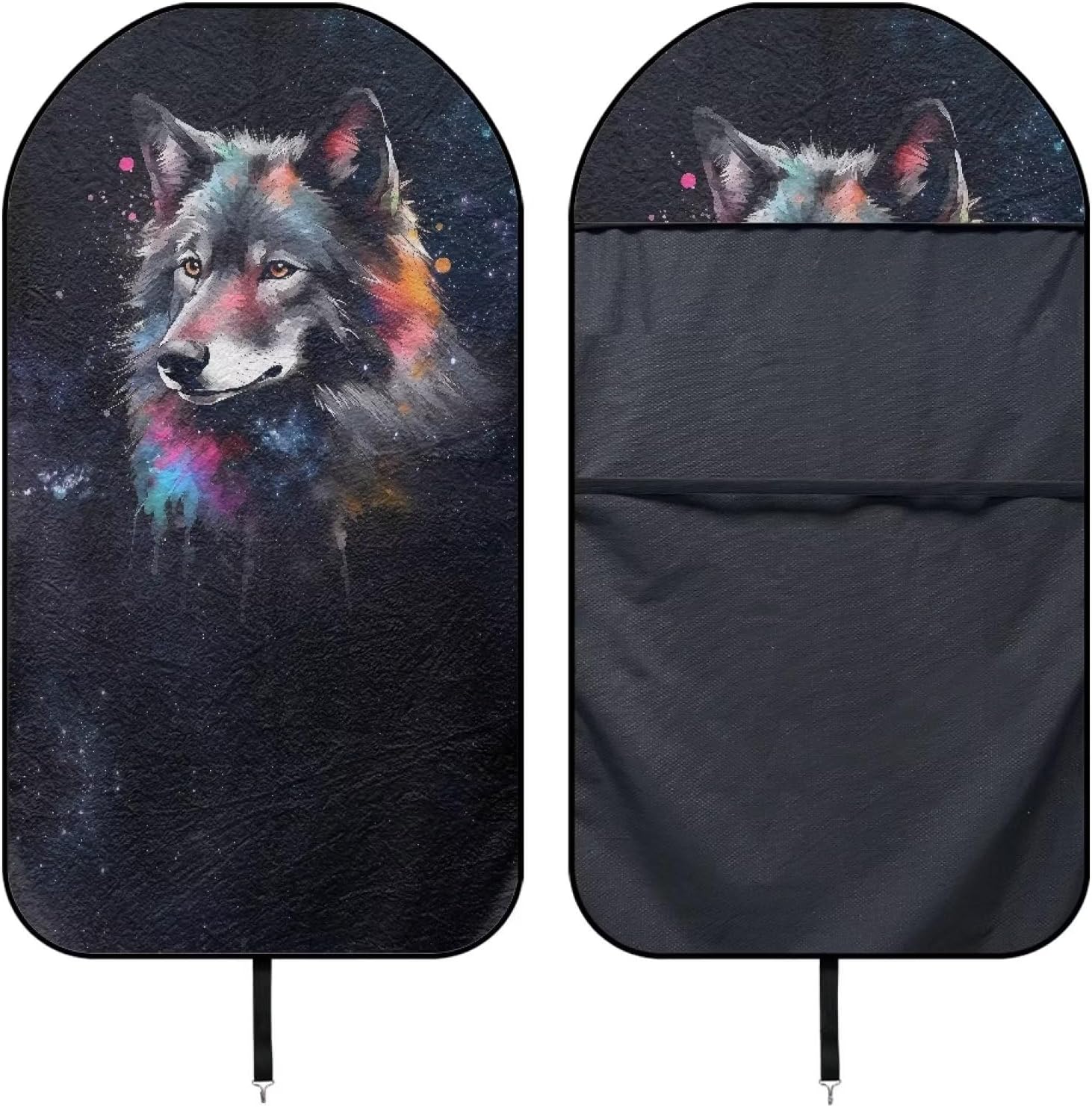 Kuiaobaty Waterproof Sweat Dirty Food Car Seat Cover for Gym Running Swimming Beach Yoga Fashion Wolf Print Universal Fit Anti-Slip Bucket Seat Protector for Cars SUVs Trucks Sedans Vans
