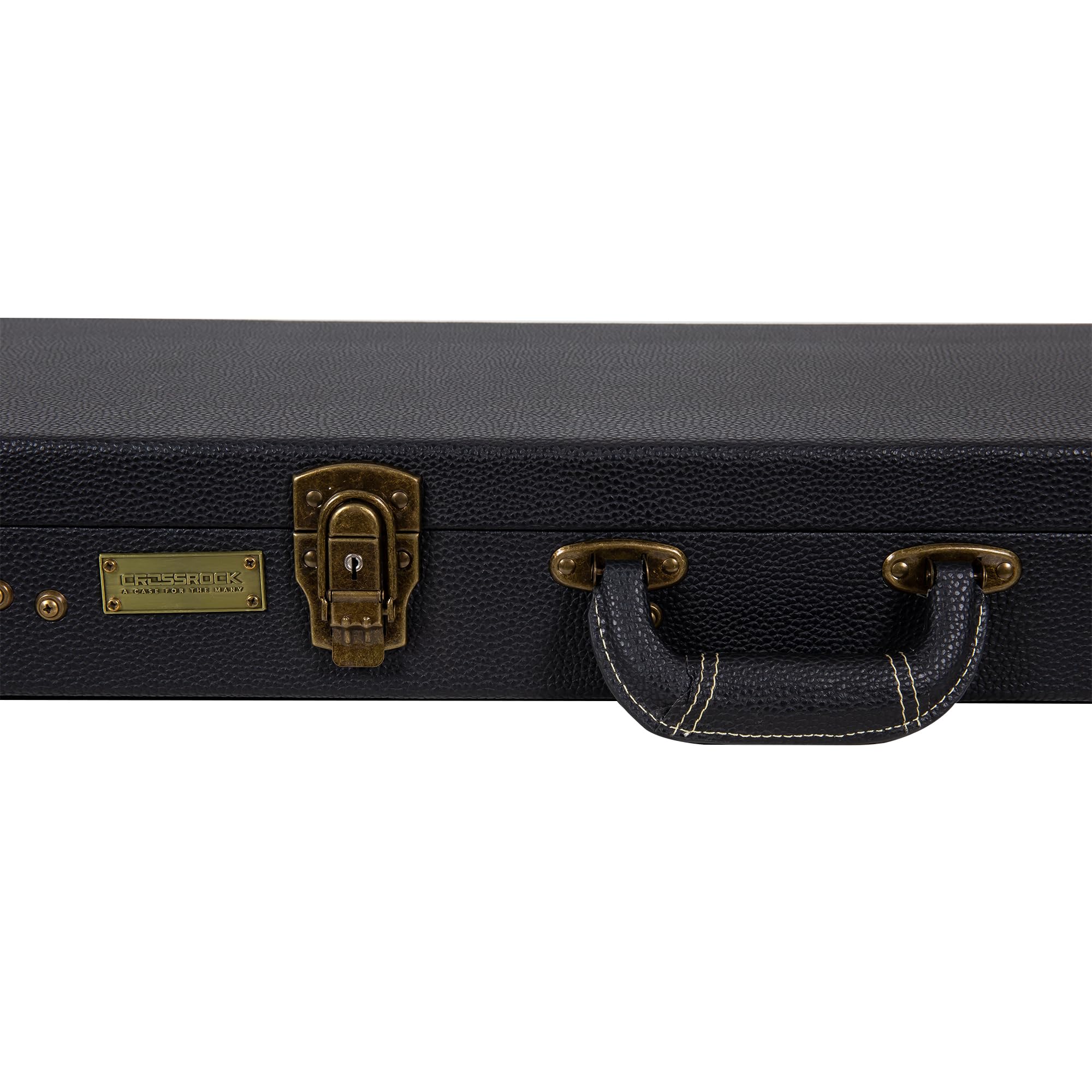 Crossrock Étui Guitare Électrique Jazzmaster/Jaguar (Style Moderne) | Finition Noire (Black), Coque Bois Rembourrée, Serrures Acier – Hardshell Vintage Classique