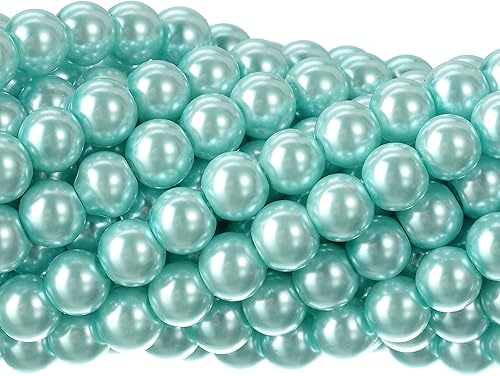 Miniatura 28 de RUBYCA 200 piezas de cuentas redondas pequeñas de cristal checo satinado lustroso para hacer joyería con cuentas de 6 mm color crema