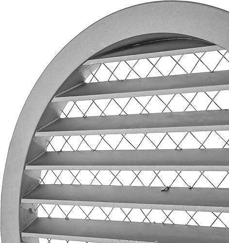 Miniatura 5 de Rejilla de ventilación redonda de aleación de aluminio de 10 pulgadas con malla metálica (conducto Ø10 pulgadas  rejilla Ø11 pulgadas) HVAC.