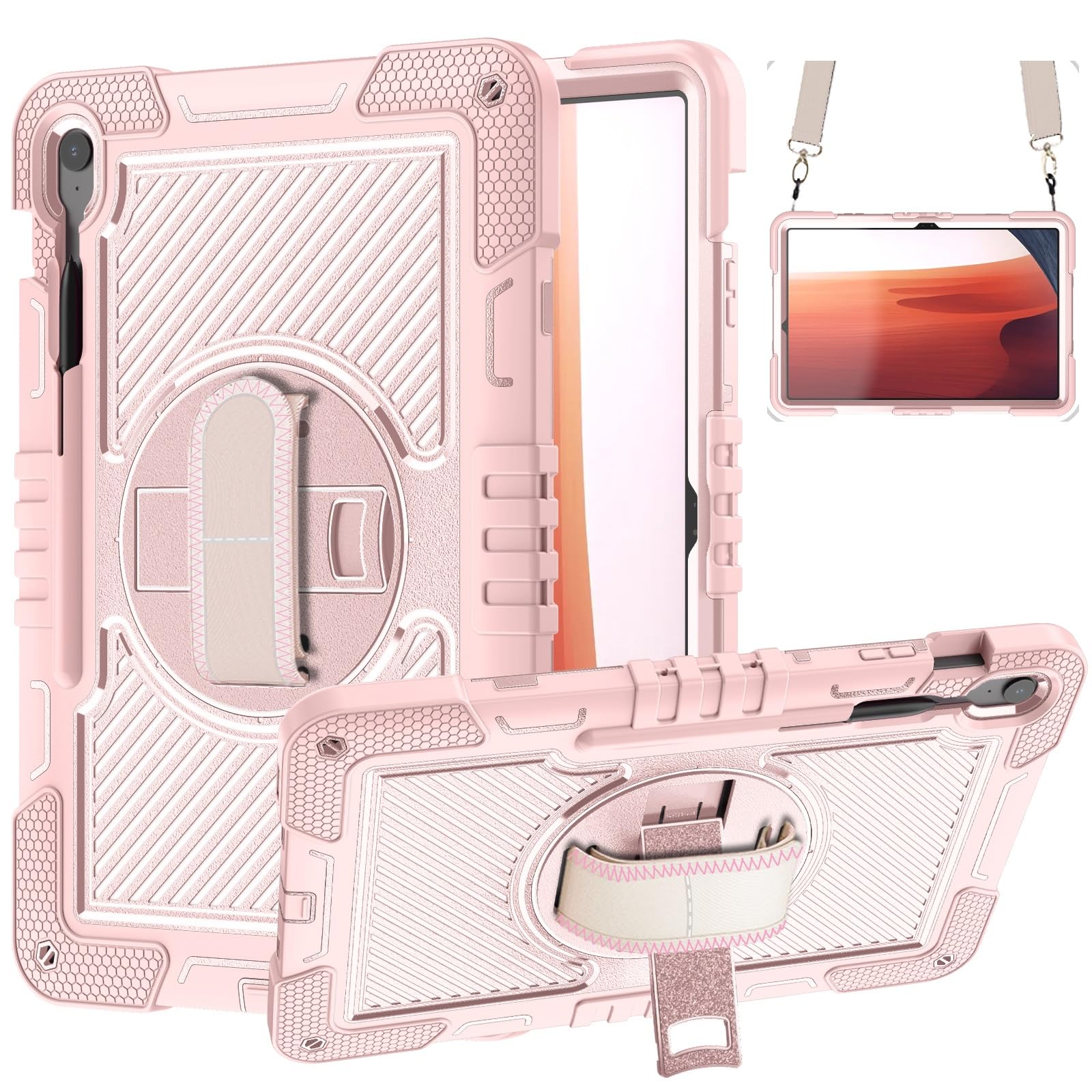 Coque antichoc Samsung Galaxy Tab S10 FE+ sangle pour protéger l'écran - 8