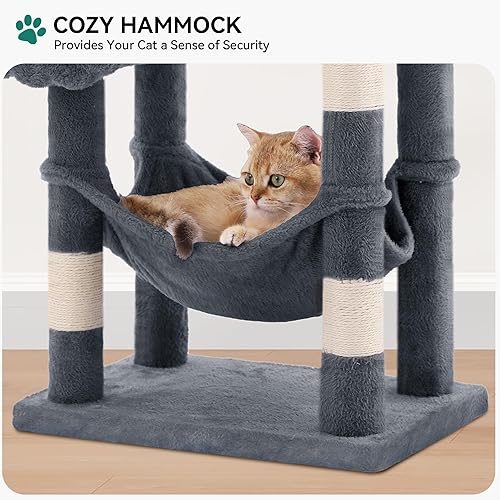Miniatura 4 de YITAHOME Torre de árbol para gatos de 70.8 pulgadas para gatos de interior, muebles de varios niveles para gatos con postes rascadores, perca