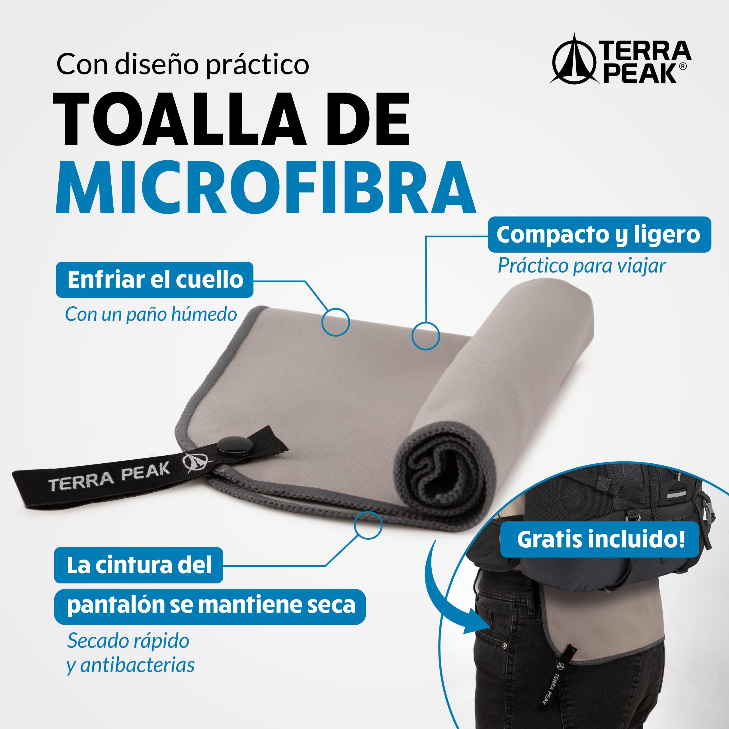 Terra Peak® Bastones de Senderismo telescópicos de Carbono o Aluminio (Plegables, ultraligeros, Extensibles) - Palos Trekking y Nordic Walking para Hombre y Mujer con Toalla Gratis