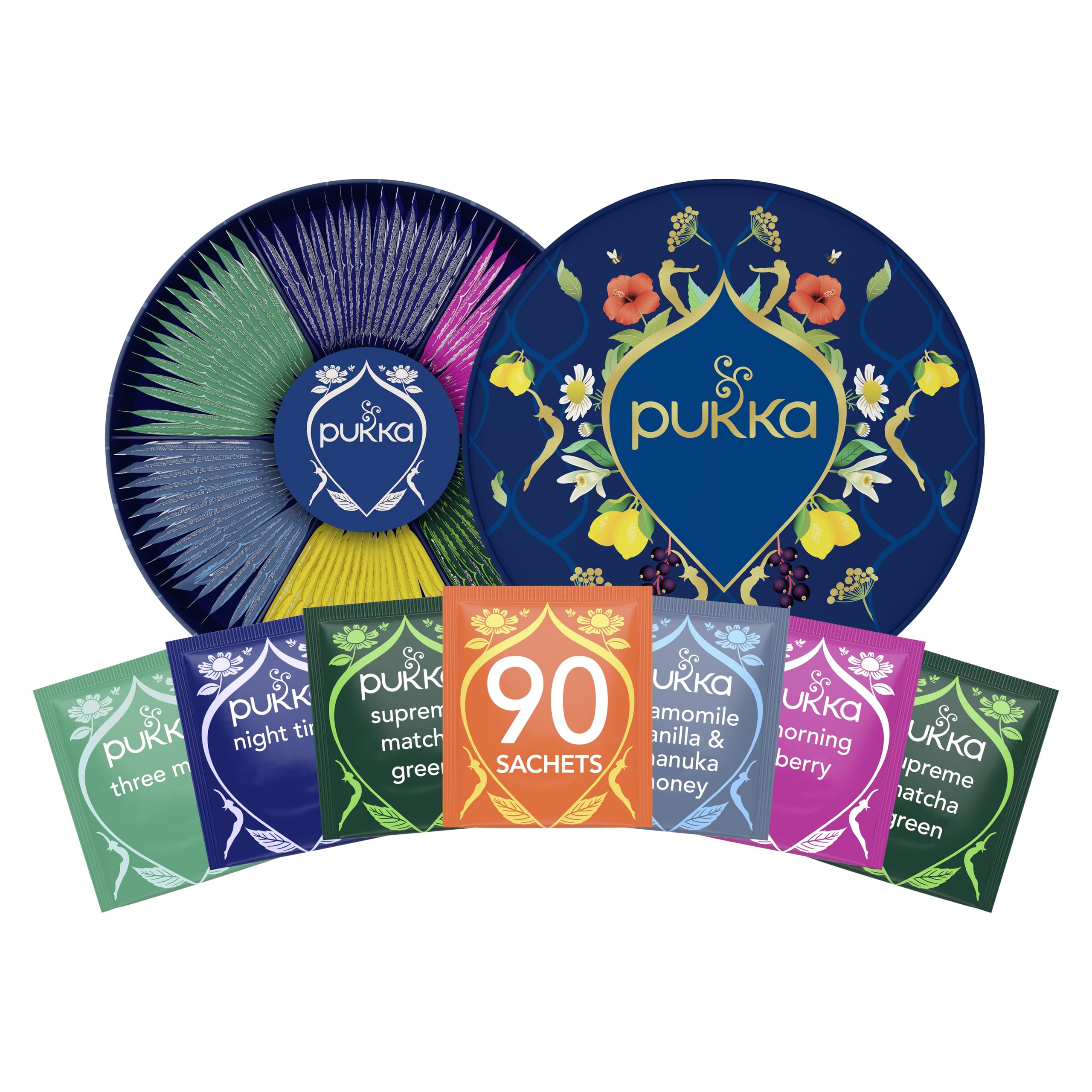 Pukka Herbs Premium Organic Herbal Tea Gift Set, 90 Teabags, 6 Flavours