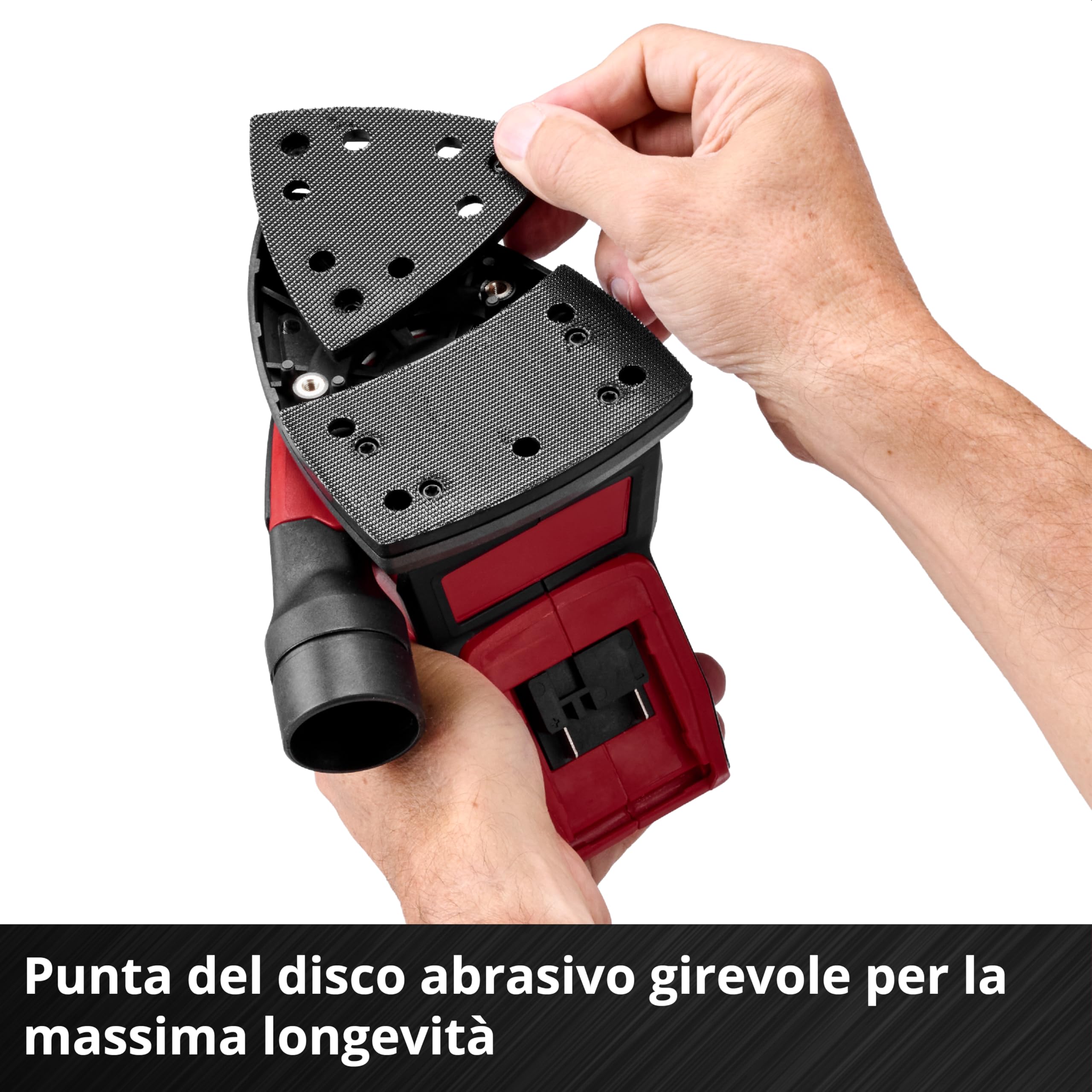 Einhell Levigatrice multifunzione TE-OS 18/150-2 Li Power X-Change (18 V, 24000 giri/min, circuito oscillante da 2 mm, raccoglipolvere, attacco aspirazione, inclusa 6 carte abrasive, senza batteria)