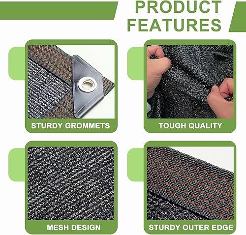 Miniatura 3 de 30% tela de sombra de malla para jardín con ojales, cubierta para pérgola, plantas de patio, invernadero, gallinero, exterior (10 pies x 16.4 pies)