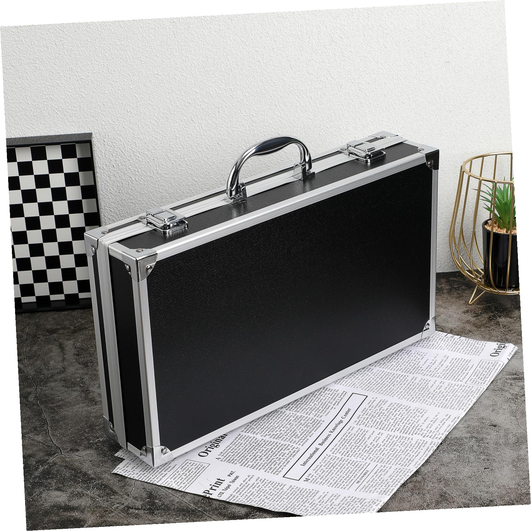 Boîte à Outils Multifonction Grosse Capacité en Alliage D'aluminium, Noire