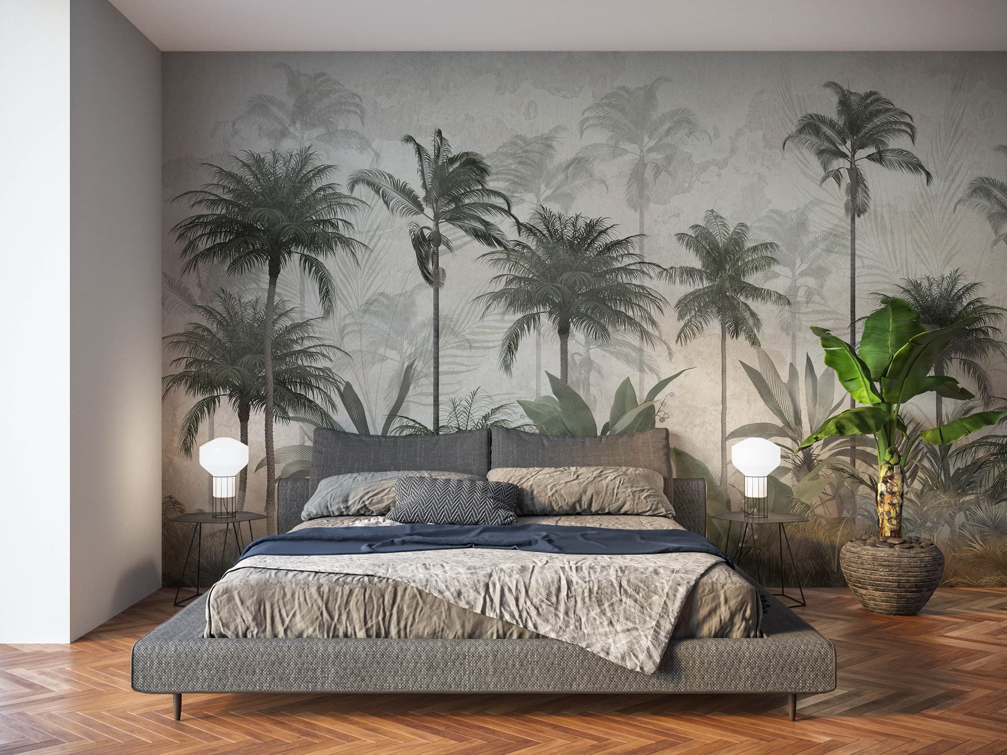 Oedim Fotomural Vinilo para Pared Palmeras Tropicales, Mural, Fotomural Vinilo Decorativo, 400x300cm, Decoración comedores, Salones, Habitaciones