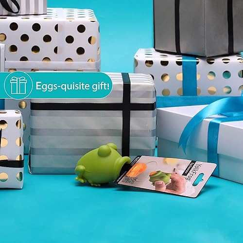 Miniatura 7 de Peleg Design Separador de huevos para huevos crudos  Separador de silicona de yema de huevo y blanco, divertido diseño de rana  Lindo accesorio de