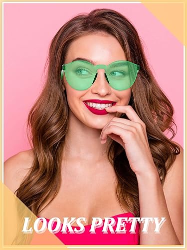 Miniatura 5 de Hoteam 24 pares de lentes de sol redondos sin montura a granel tintados para fiesta, lentes transparentes de color caramelo para mujeres y hombres