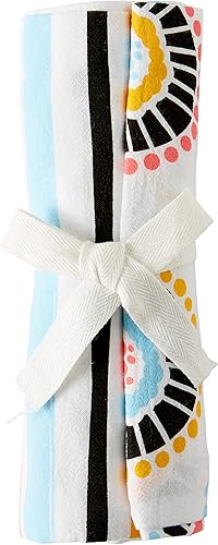 Miniatura 5 de C.R. Gibson QFT-24440 Bloom - Toallas de cocina 100% algodón, 25.2 pulgadas de ancho x 25.2 pulgadas de largo, multicolor, 2 unidades