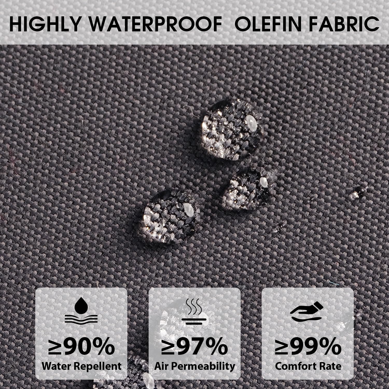 Rocking Chair Cushions with Pillow, Waterproof and Fade-Resistant Thicken Durable Tufted Chair Pads for Rocker Furniture with Ties for Indoor, Outdoor, Porch Garden, 18"x18"x5", Dark Gray