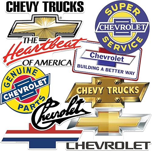Chevrolet Chevy Branding - Paquete variado de calcomanías grandes de lujo, para laptop, botella de agua, álbumes de recortes, tableta, monopatín,