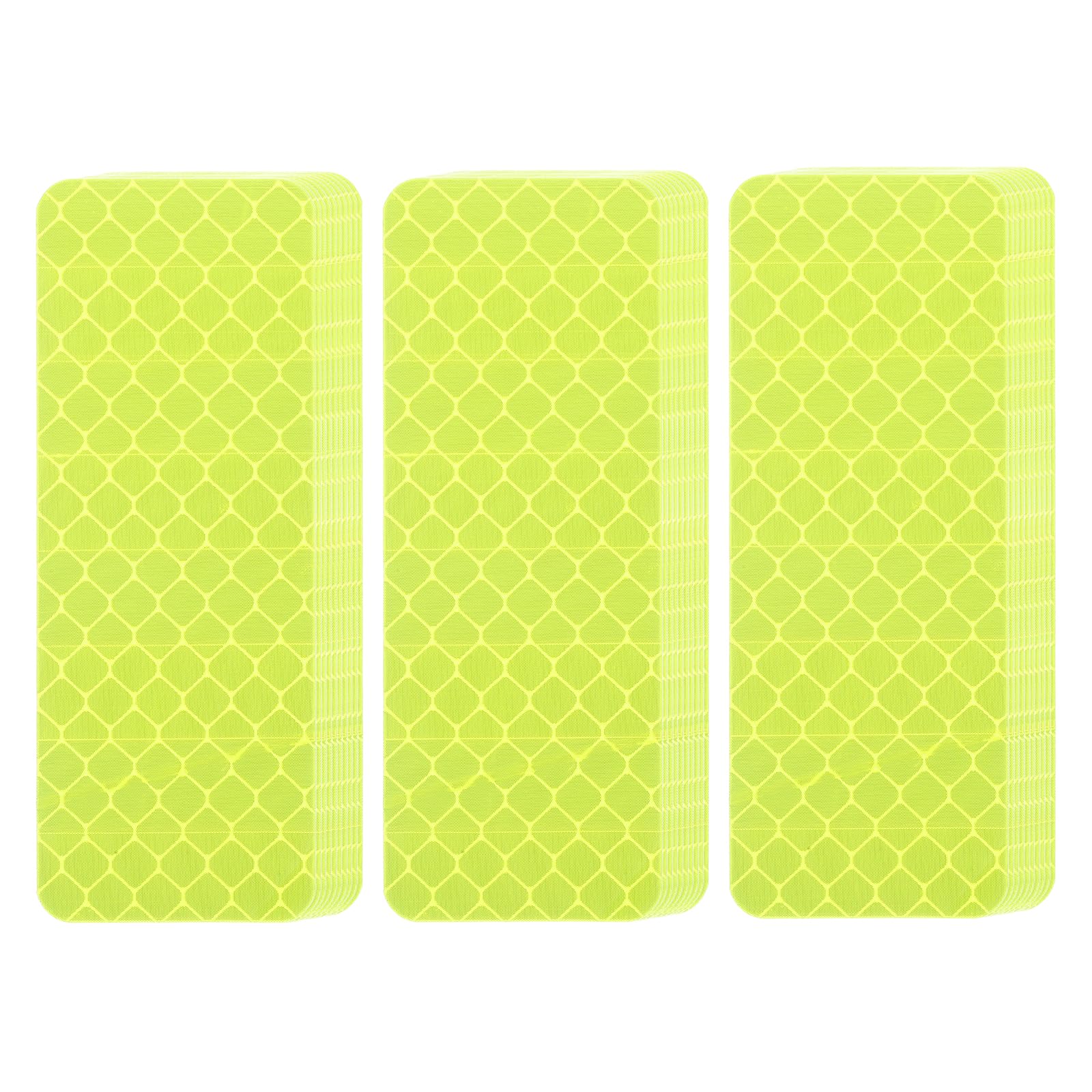 PATIKIL Reflective Stickers (Rectangle, Fluorescent Green) (50 Pcs) High Visibility Safety Reflective Tape Adhesive Waterproof Warning Strips for Car/Motorcycle/Helmet/Trailer Truck
