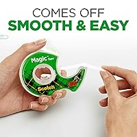 Vista 4 de Scotch Cinta mágica, invisible, reparación de tarjetas de Navidad y uso como suministros de envoltura de regalo para Navidad, 2 rollos de cinta