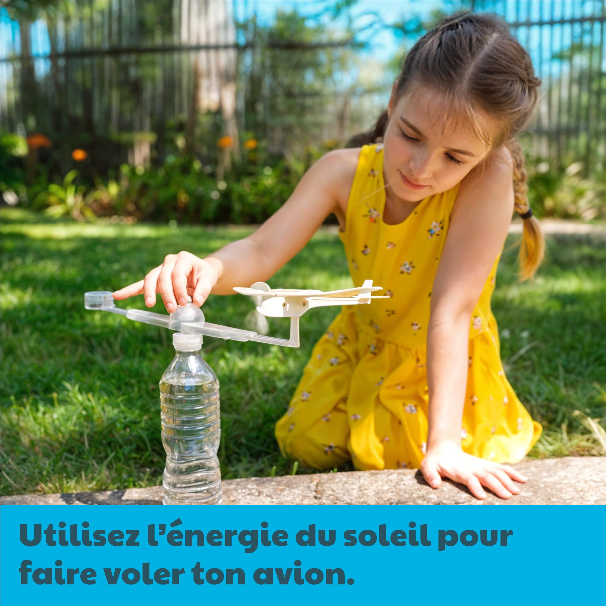 4M Green Science Avion Solaire Mobile – Kit STEM à Construire – Jouet Éducatif Énergie Solaire – Mobile Avion avec Panneau Solaire – Enfants 5+