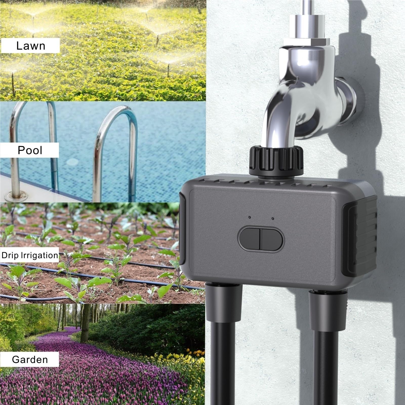 Intelligente Timer Di Irrigazione A 2 Zone Bluetooth WIFI Automatica Da Giardino Irrigatore A Goccia Valvola Controllo Smart Life Tuya Conservazione Dell'Acqua(3PCS)
